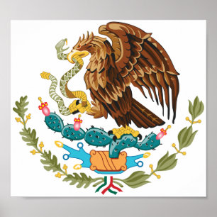 Poster Casaco de Armas do México - Bandeira do México