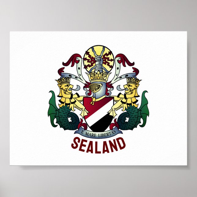 Poster Casaco de Armas do Principado de Sealand (Frente)