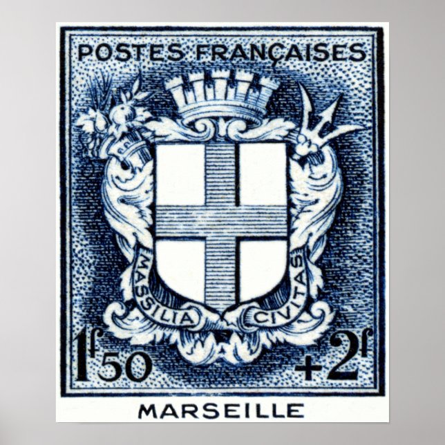 Poster Casaco de Armas, Marselha França (Frente)