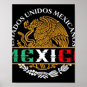 Poster Casaco De Braços Da Águia Mexicana Aguila Escudo N