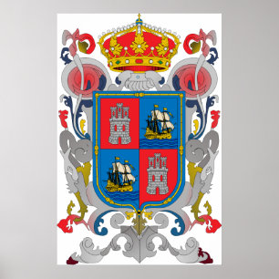 Pôster Casaco de braços de Campeche Símbolo Oficial do