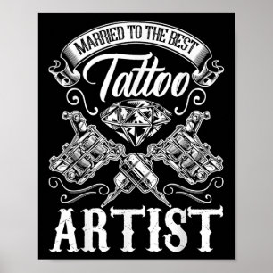 Poster Casado Com A Esposa Ou Marido Da Melhor Tatuagem