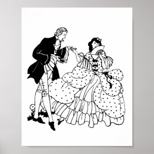 Poster Casado Me Casal Vitoriano Silhouette Art
