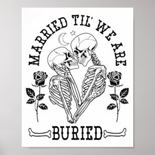 Poster Casados Até sermos Sepultados Noiva Noivo Hallowee