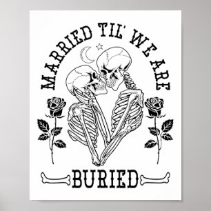 Poster Casados Até sermos Sepultados Noiva Noivo Hallowee