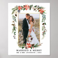 Casados e Alegres Flores de Inverno em Aquarela a