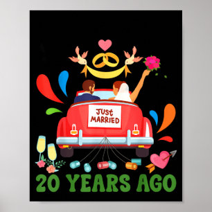 Poster Casados há 20 anos casal engraçado de aniversário 