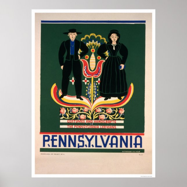 Pôster Casais Amish Figurinos 1938 WPA (Frente)