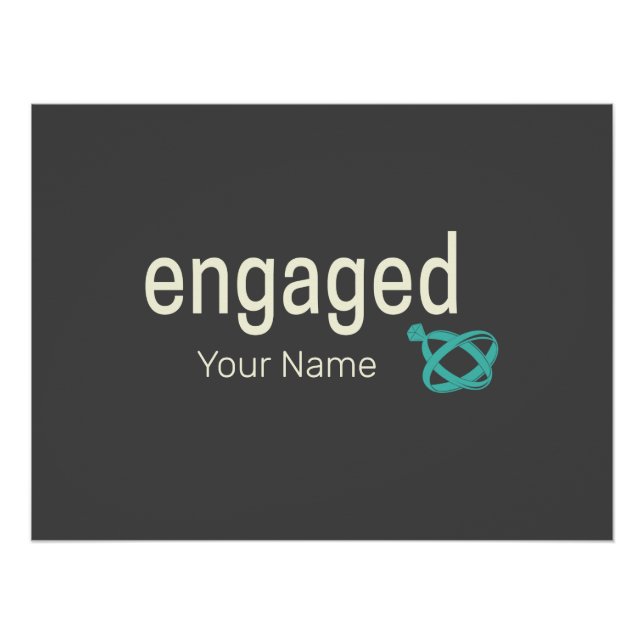 Pôster Casais de Anéis Envolvidos Festa de Solteiro ou Ca (Frente)