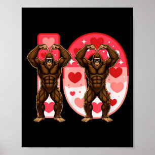 Poster Casais I-o Combinando Bigfoot Engraçado no V Meio-