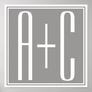 Poster Casais Initails ou Outro Texto Cinzas brancas