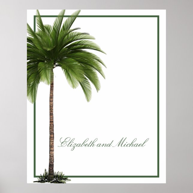 Poster Casais Palm Tree Tropical Elegante Pessoal (Frente)
