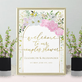 Poster Casais primavera Sinalização de boas-vindas Chá Fl