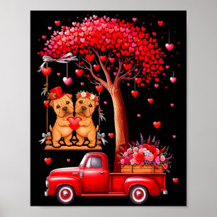 Poster Casais Shar Peis Corações de São Valentim Árvore C