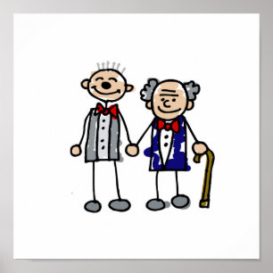 Pôster Casal alegre idoso