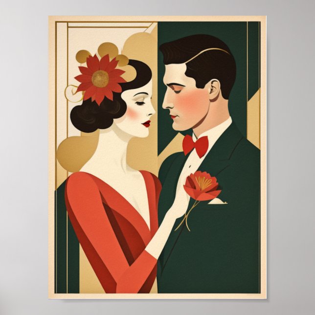Poster Casal Art Deco (Frente)