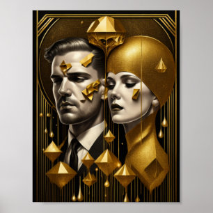 Poster Casal Art Deco