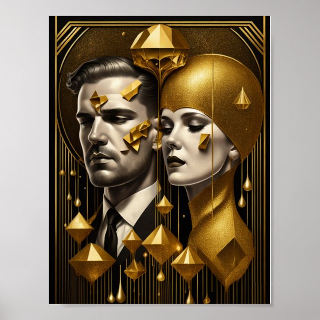 Poster Casal Art Deco (Frente)