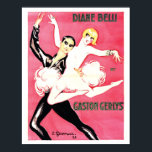 Poster Casal Art Deco Jazz Age Dance<br><div class="desc">Deco da arte na era do Ouro de Jazz (1900-1928). Um belo casal de dança, Diane & Gaston em suas brilhantes pinks e preto, é um vintage Art Deco poster ilustrado por Gesmar, uma bela obra de arte e memorabilidade para o amante da arte! Charles Gesmar, simplesmente conhecido como Gesmar,...</div>