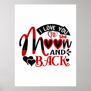Poster Casal Art I Love You To Moon