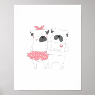 Poster Casal Bonito, Bulldog Francês Pão