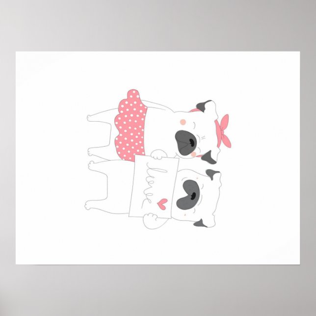 Poster Casal Bonito, Bulldog Francês | Pão-Cão (Frente)