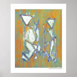 Pôster Casal Colorido Arte Abstrata MC Belkadi 16x20