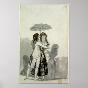 Pôster Casal com um parasol