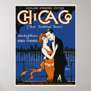 Poster casal da dança do estilo do 1920, música de