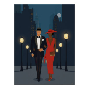 Pôster Casal da Década de 1920 Passeando