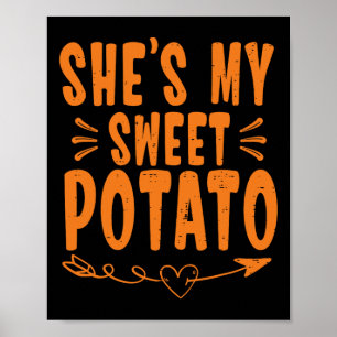 Poster Casal de Ação de Graças Ela é minha batata doce