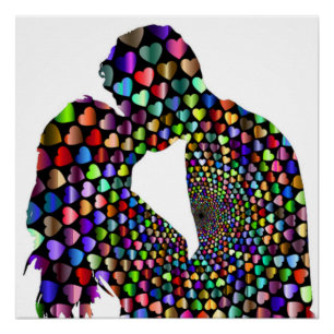 Pôster Casal DE BEIJO