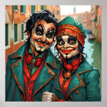 casal de caricatura facial de maquilhagem do Dia d