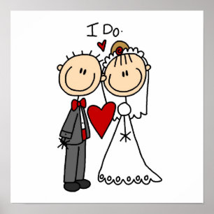 Pôster Casal de casamento I Do T-shirts e presentes