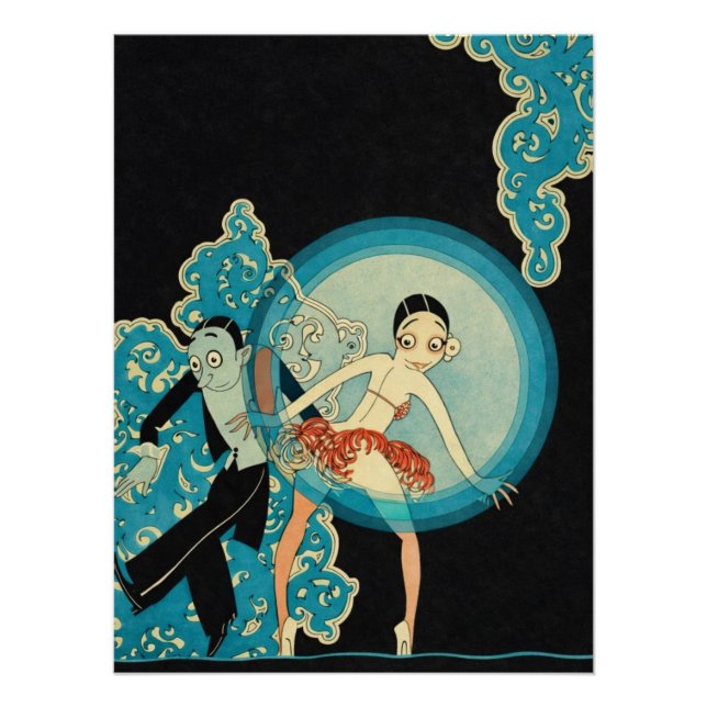 Pôster Casal de Dança Art Déco de Josephine Baker   (Frente)
