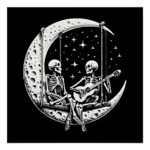 Pôster Casal de Esqueletos Gaita Lunar