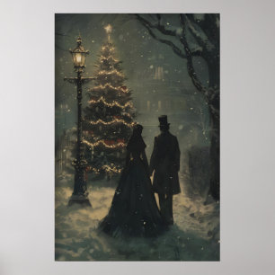 Poster Casal de Natal da Árvore de Natal Vitoriana Arte I