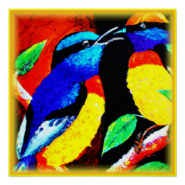 Pôster Casal De Pássaros Bonitos. Comprar Agora