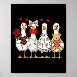 Poster Casal de Patos Gansos Bobos do Dia dos Namorados R