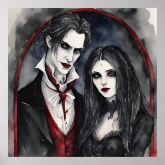 Poster Casal de Vampiro Gótico