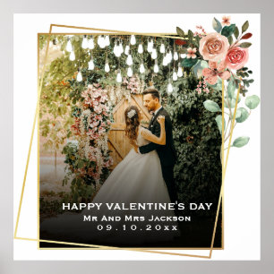 Poster Casal Elegante Foto com Citação de Amor Simples