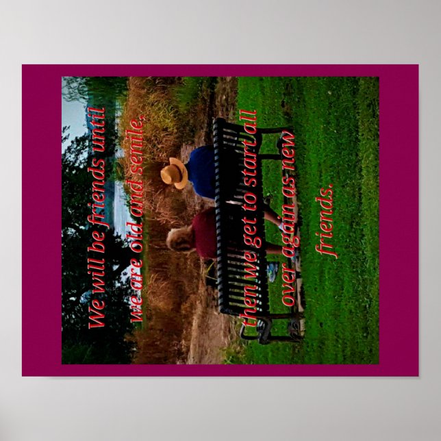 Poster Casal envelhecendo junto com citação de amigos (Frente)