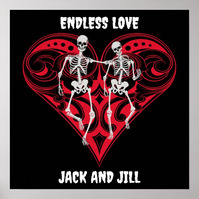 Poster Casal esquelético personalizado (Frente)