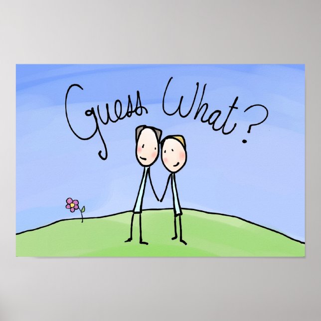 Poster Casal Gay bonito adivinha o que (Frente)