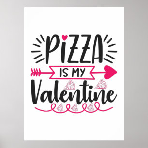 Poster Casal Gift Pizza É Meu Namorados