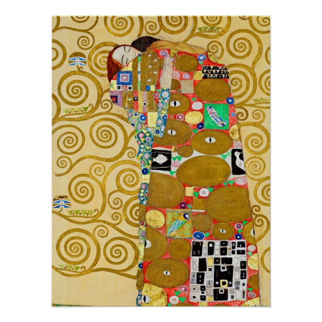 Pôster Casal Gustav Klimt Fulfillment Nouveau (Frente)