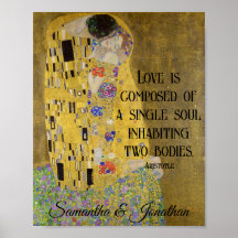 Casal Gustav Klimt Kiss Trabalho de arte nomes per