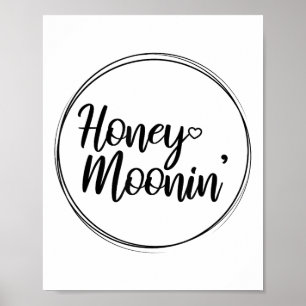 Poster Casal Honeyluin Casamento Honeymoonin Brides Groom