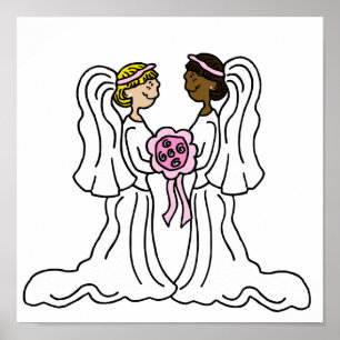 Pôster Casal inter-racial lésbica