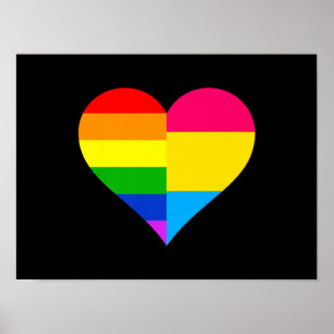 Poster Casal LGBT de Gay de Lésbica do Orgulho Pansexual